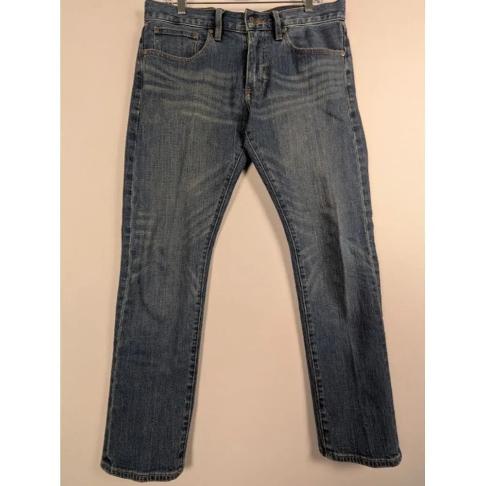 Brooks Brothers‎ Slim Fit Jeans Mens 33/30 (FITS 35x29) Blue Stretch Faded
